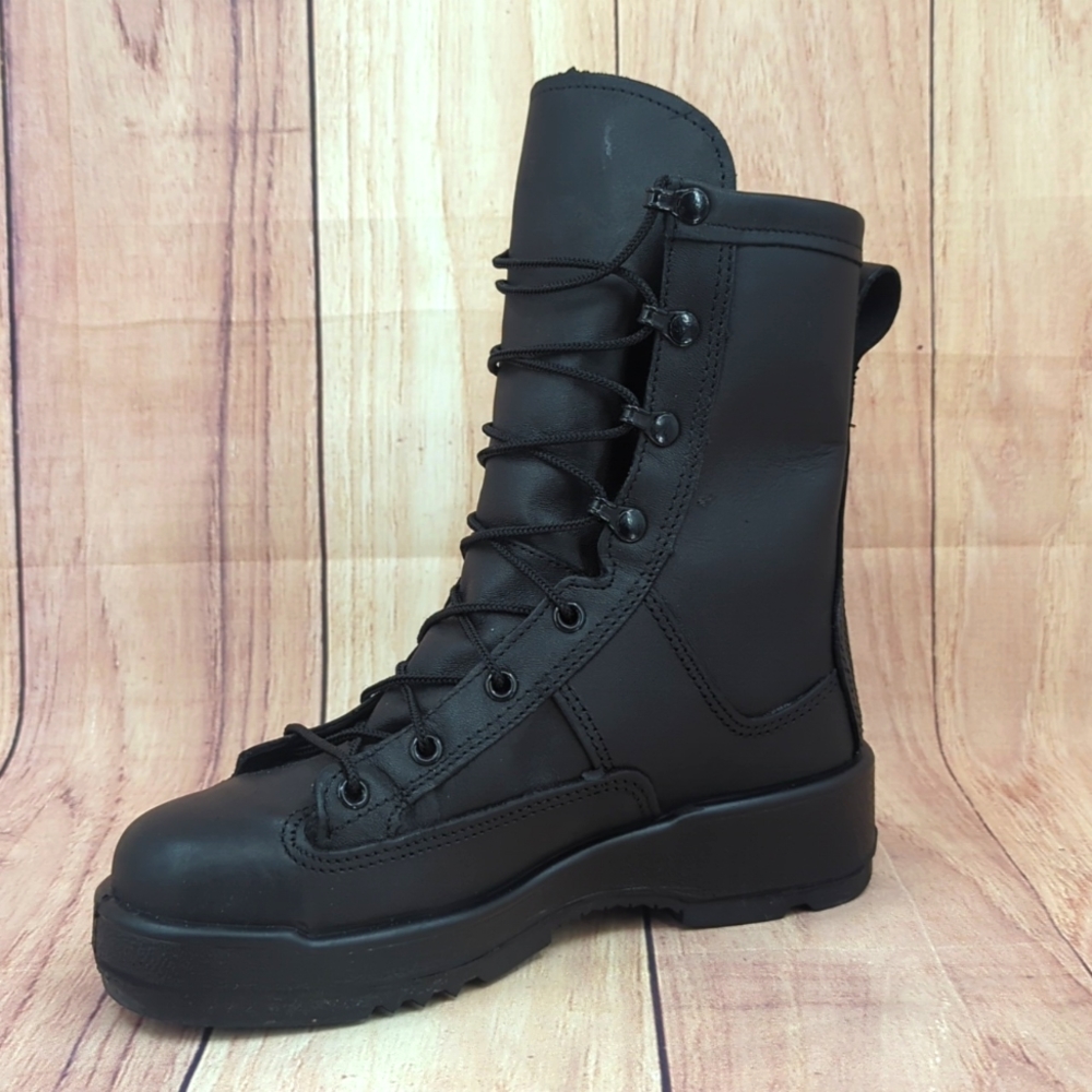 US NAVY *SINGLE*RIGHT* Black Leather Flight Deck Boot Men's 4.5XW/Women'…